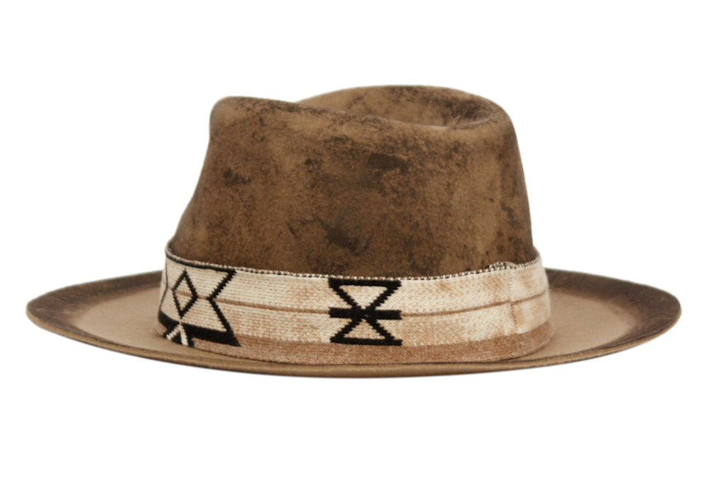 Morreton Vintage Style Wool Felt Hat with Fabric Band M109 back