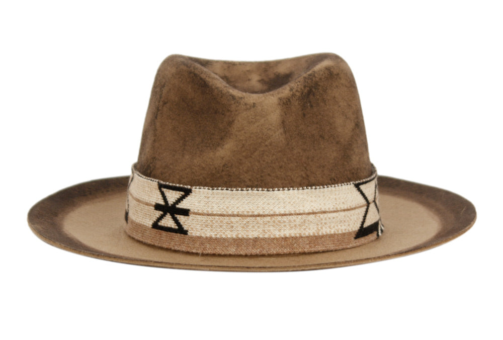 Morreton Vintage Style Wool Felt Hat with Fabric Band M109 front