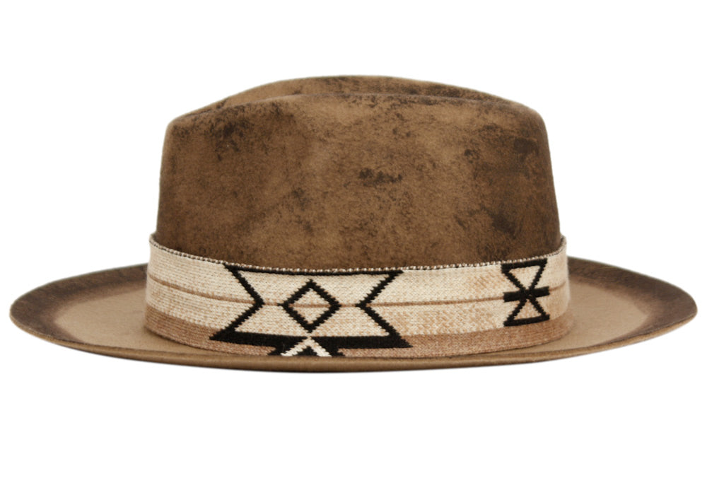 Morreton Vintage Style Wool Felt Hat with Fabric Band M109 side