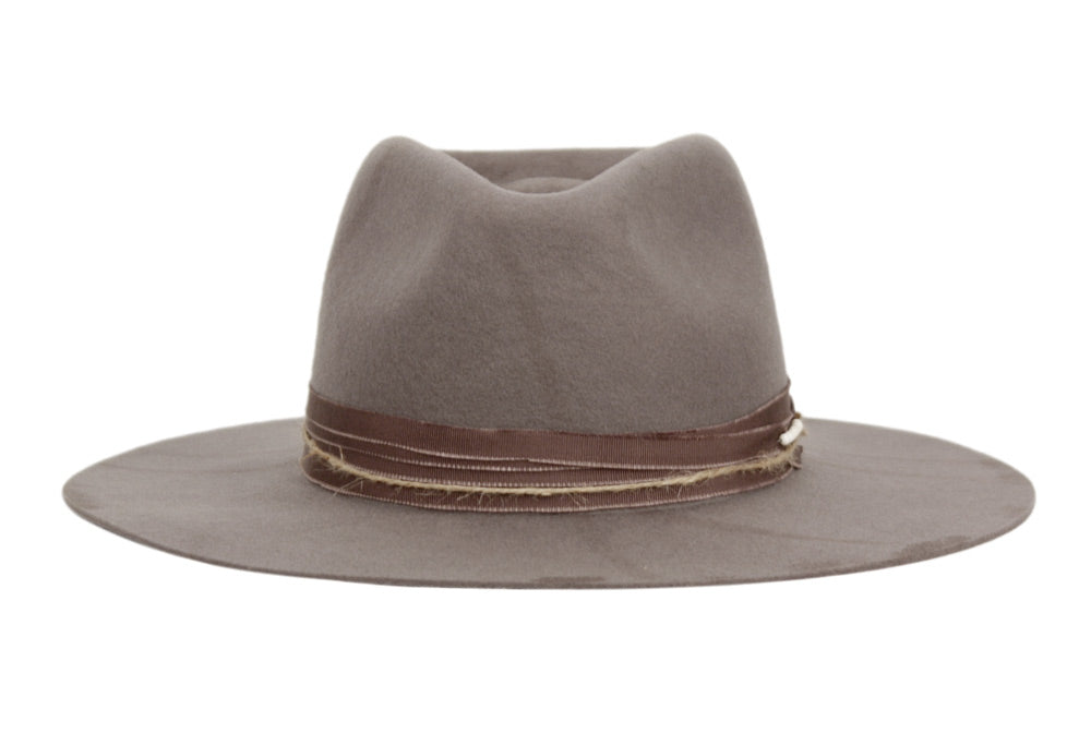 Morreton Vintage Style Wool Felt Hat with Fabric Band M111 front