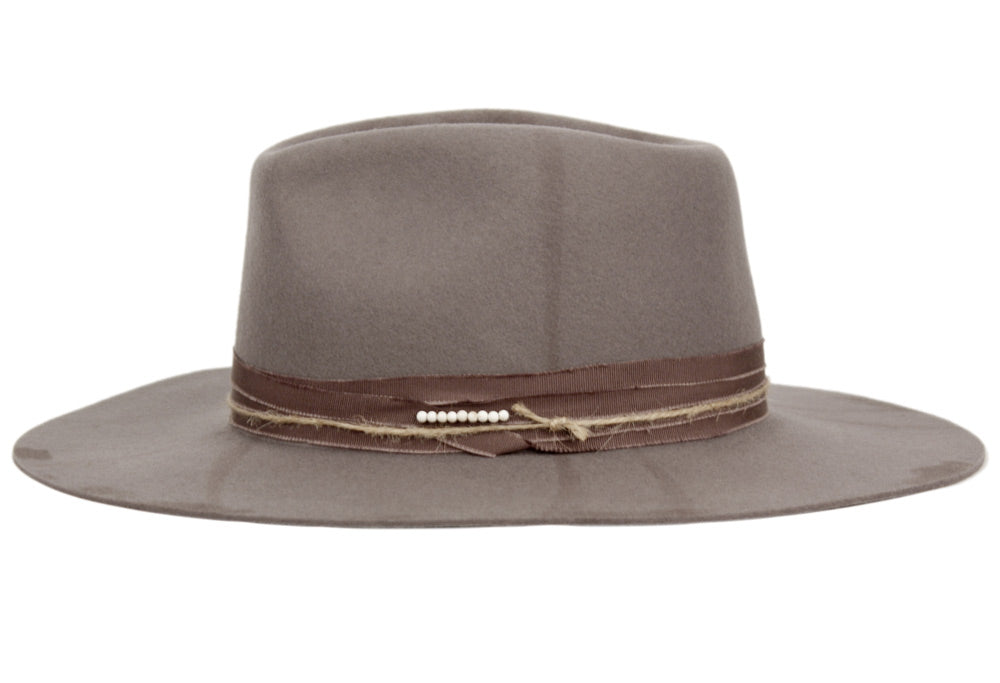 Morreton Vintage Style Wool Felt Hat with Fabric Band M111 side
