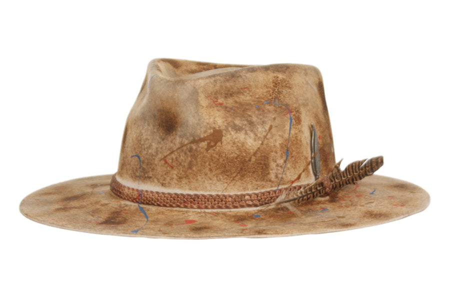 Morreton Vintage Style Wool Felt Hat with Band and Feather M112