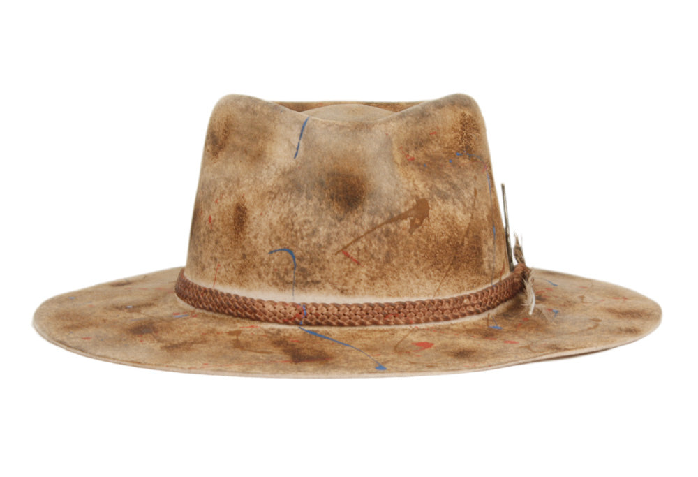 Morreton Vintage Style Wool Felt Hat with Band and Feather M112 front