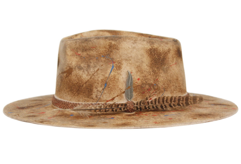 Morreton Vintage Style Wool Felt Hat with Band and Feather M112 side