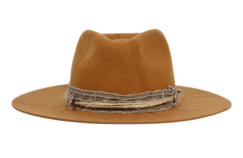 Morreton Vintage Style Wool Felt Hat with Cloth Band M114 front