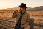 M7146 Black wool felt hat, lifestyle view
