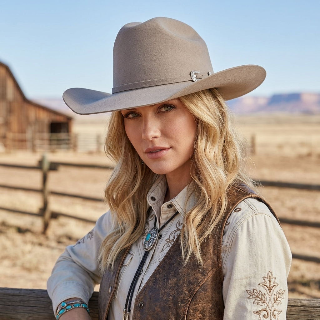Morreton M7147 Beige wool felt western hat image 3, women