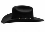 M7147 Black western wool felt cowboy hat, front view