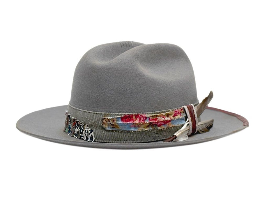 Morreton Open Road Wool Felt Fedora Hat with Trim Band M7172