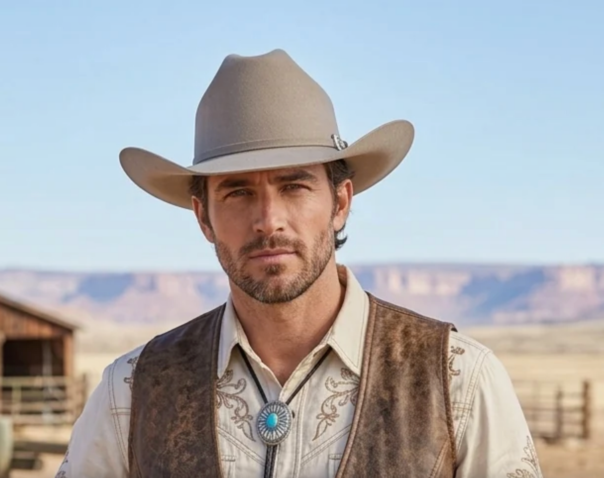 Morreton Western Wool Felt Cowboy Hat M7147 Beige