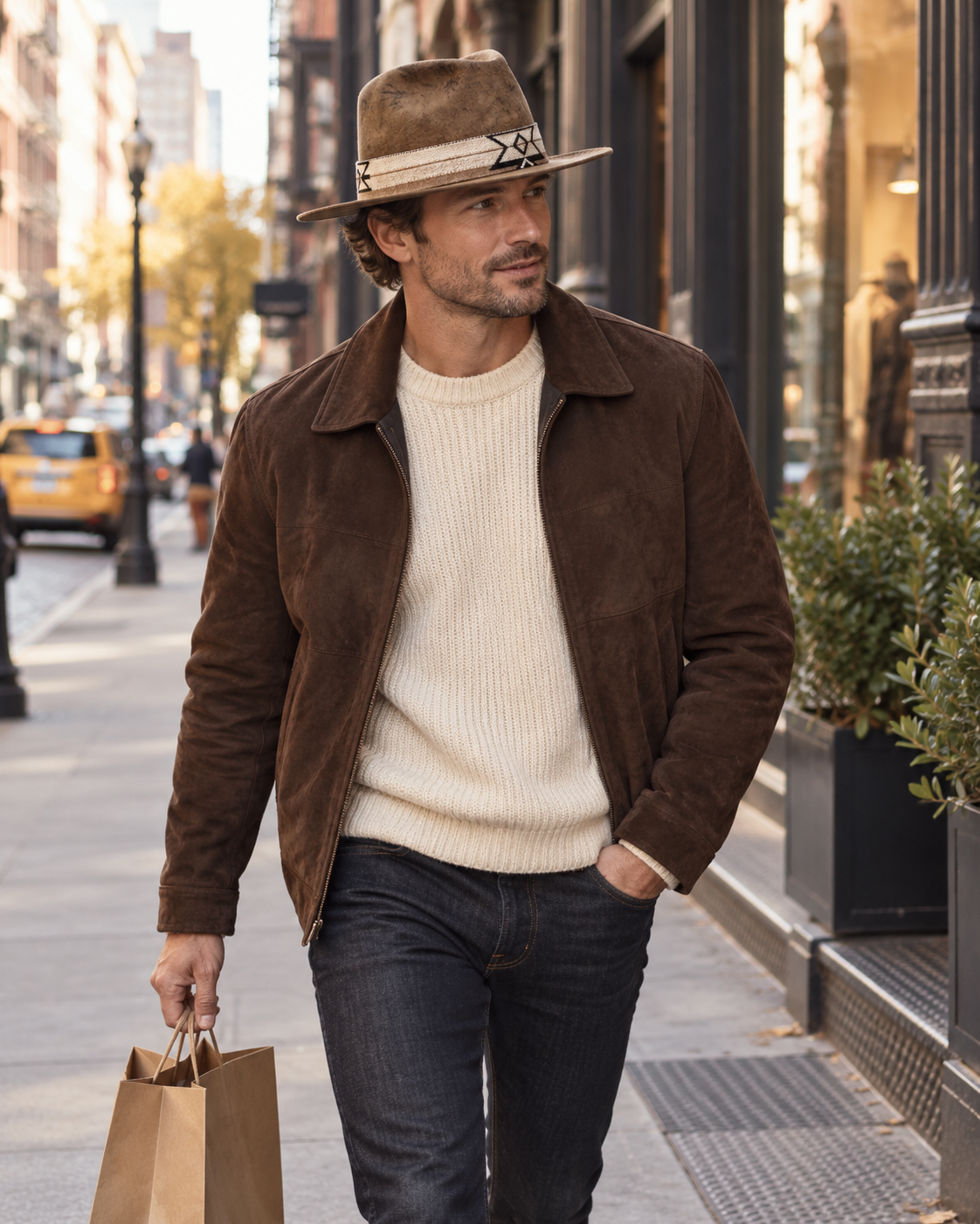 Morreton Vintage Style Wool Felt Hat with Fabric Band M109