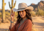 Morreton Wool Felt Cowboy Hat with Trim Band M7140 Khaki