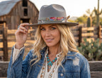 Morreton Open Road Wool Felt Fedora Hat with Trim Band M7172