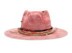 Morreton M7149 distressed pink wool felt hat - front view